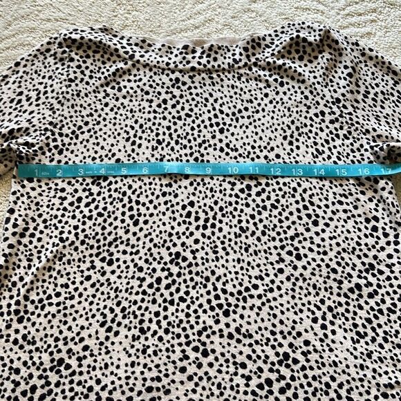 LADIES JJILL BOAT-NECK SWEATER OCELOT PATTERN Size Small 3/4 Sleeve - Picture 12 of 14